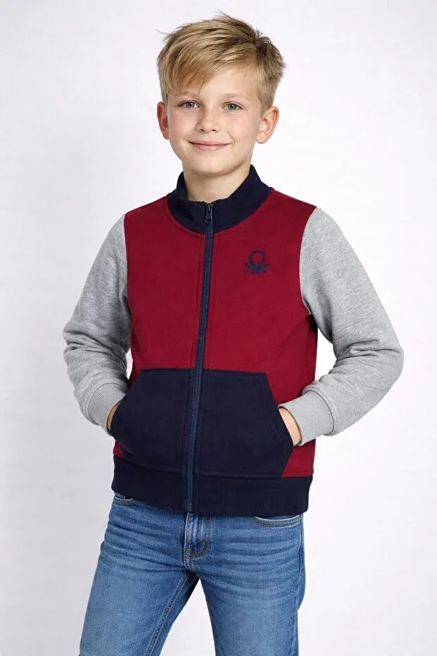 Детское худи для мальчиков Plain United Colors Of Benetton, Burgundy