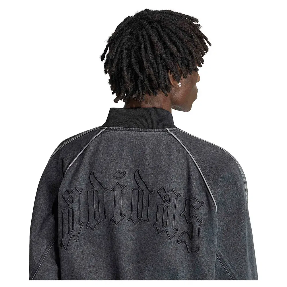Мужская джинсовая куртка с молнией Adidas Originals SST Track, Black — фото 3