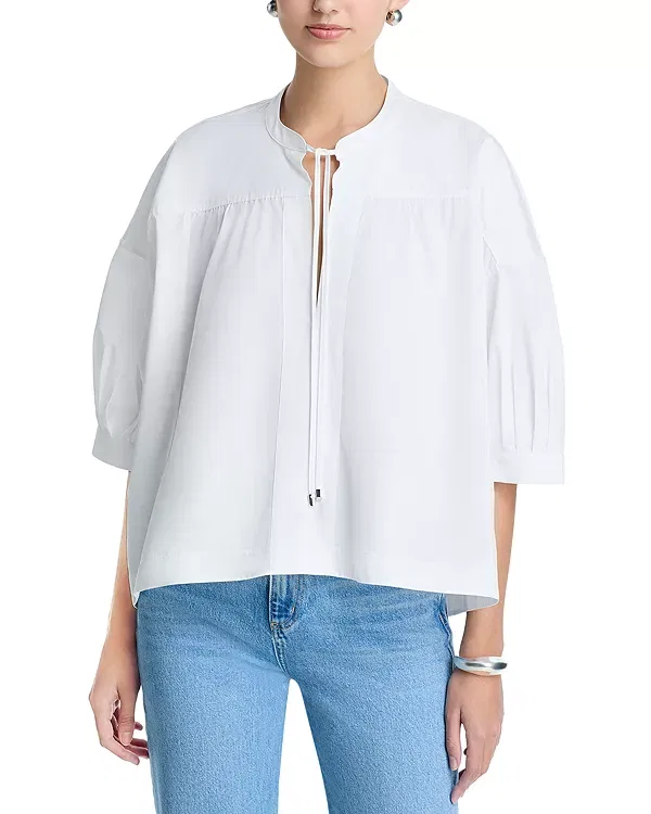 Женская блуза с воротником-стойкой Bollana Boss, Bright White