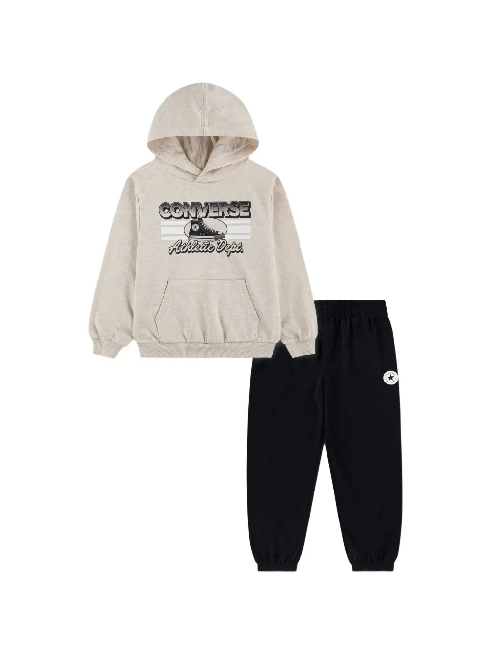 Комплект из двух спортивных костюмов с капюшоном и графическим принтом Converse Kids, нейтральный