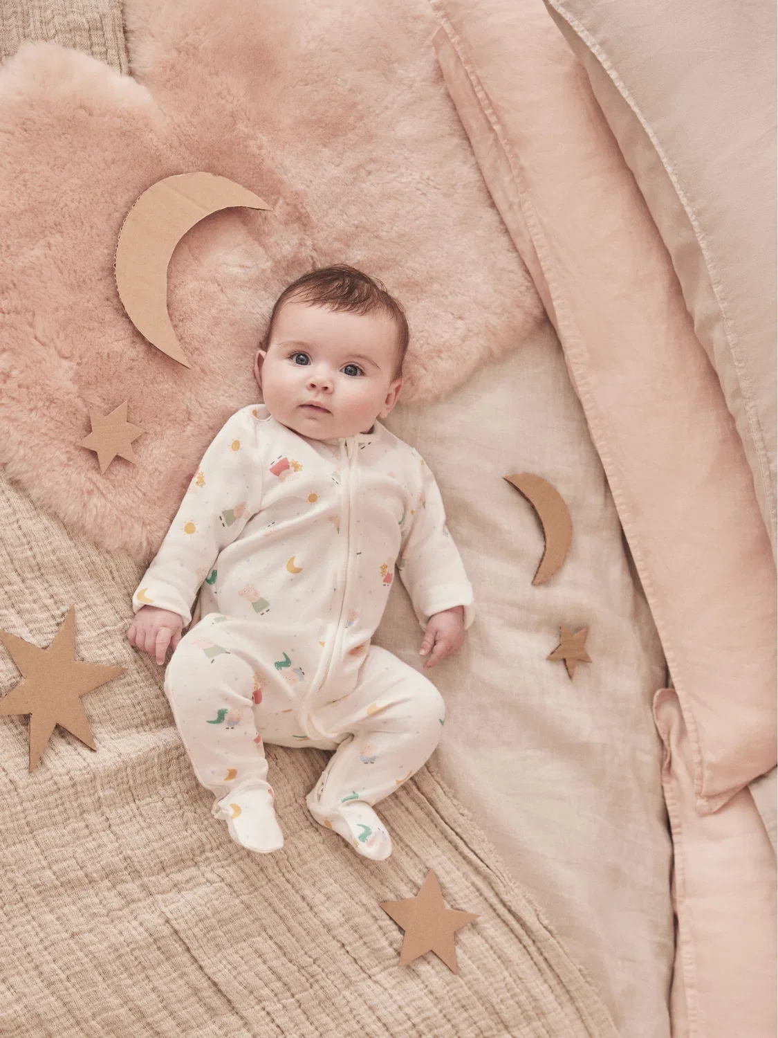 Комбинезон для сна Peppa Pig Supersoft 2 Way Zip Up Mori, белый