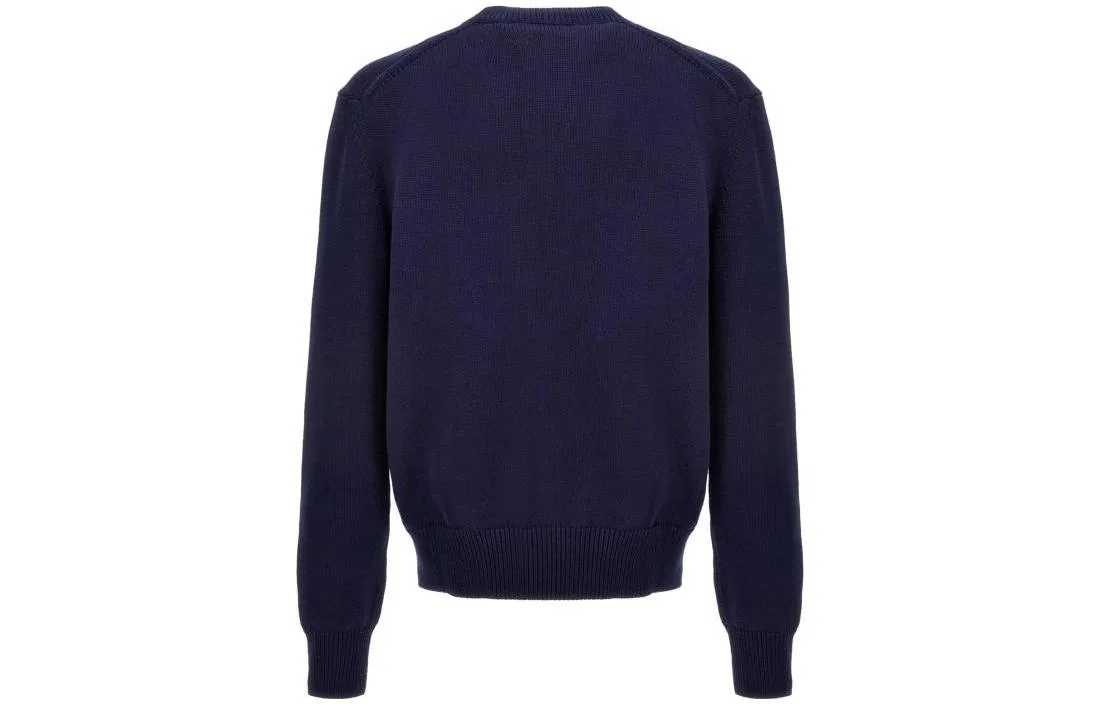 Мужской свитер с вышитым логотипом Alexander McQueen, Navy Blue — фото 3