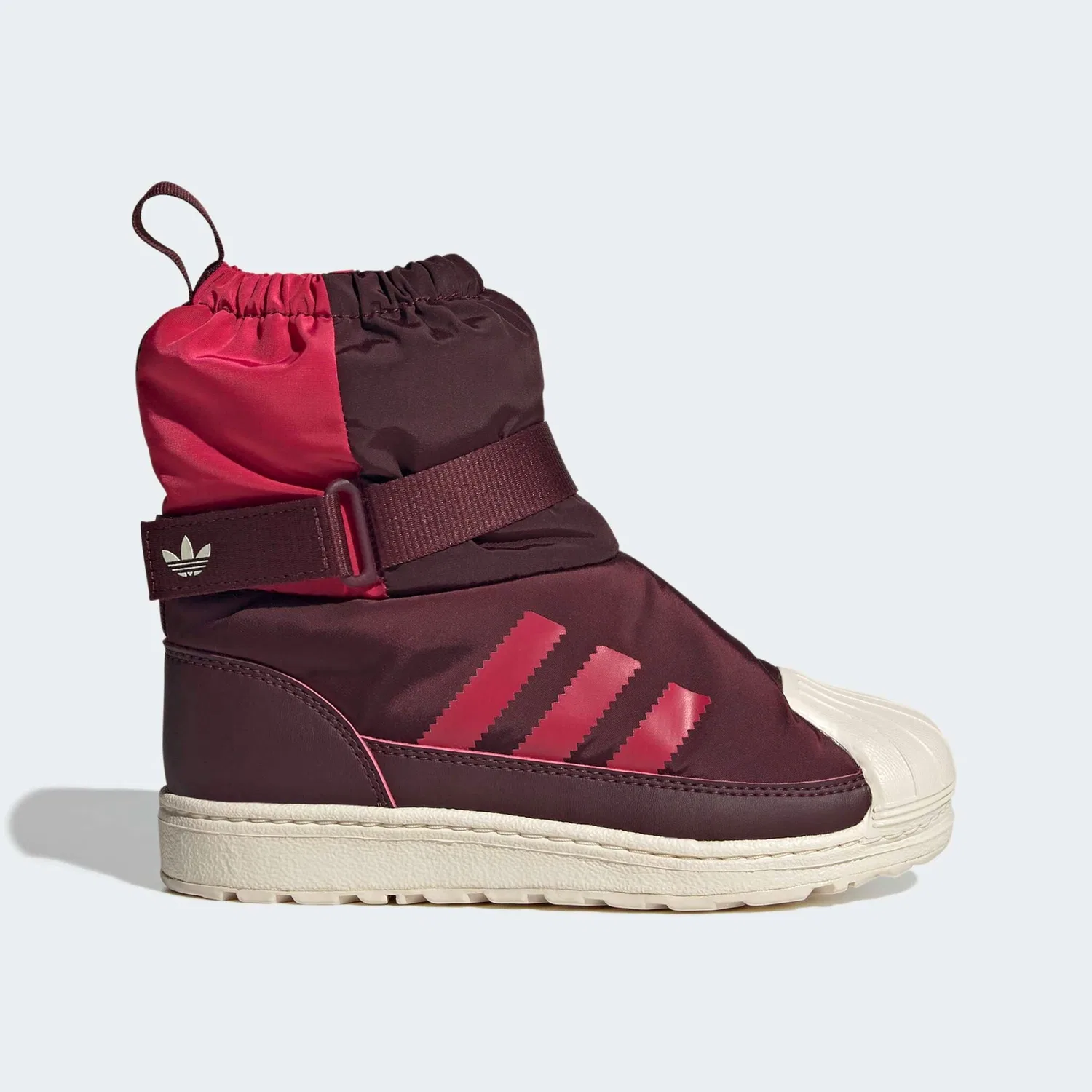 Детские зимние ботинки с водонепроницаемым верхом Adidas Originals, Maroon/Wonder White/Ruby Red — фото 2