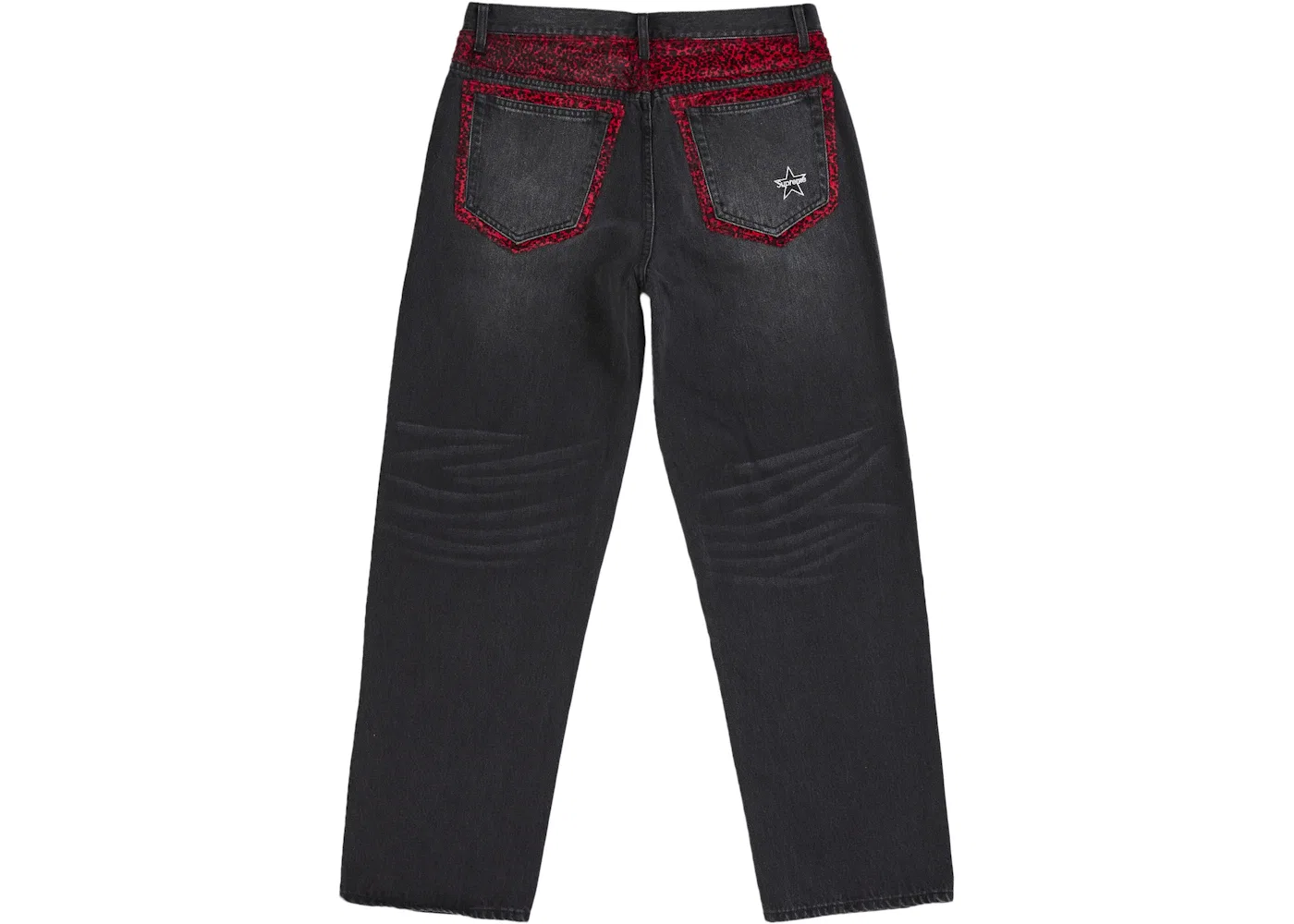 Мужские джинсы свободного кроя с имитацией леопардового меха Leopard Faux Fur Loose Fit Jean Supreme, Washed Black — фото 2