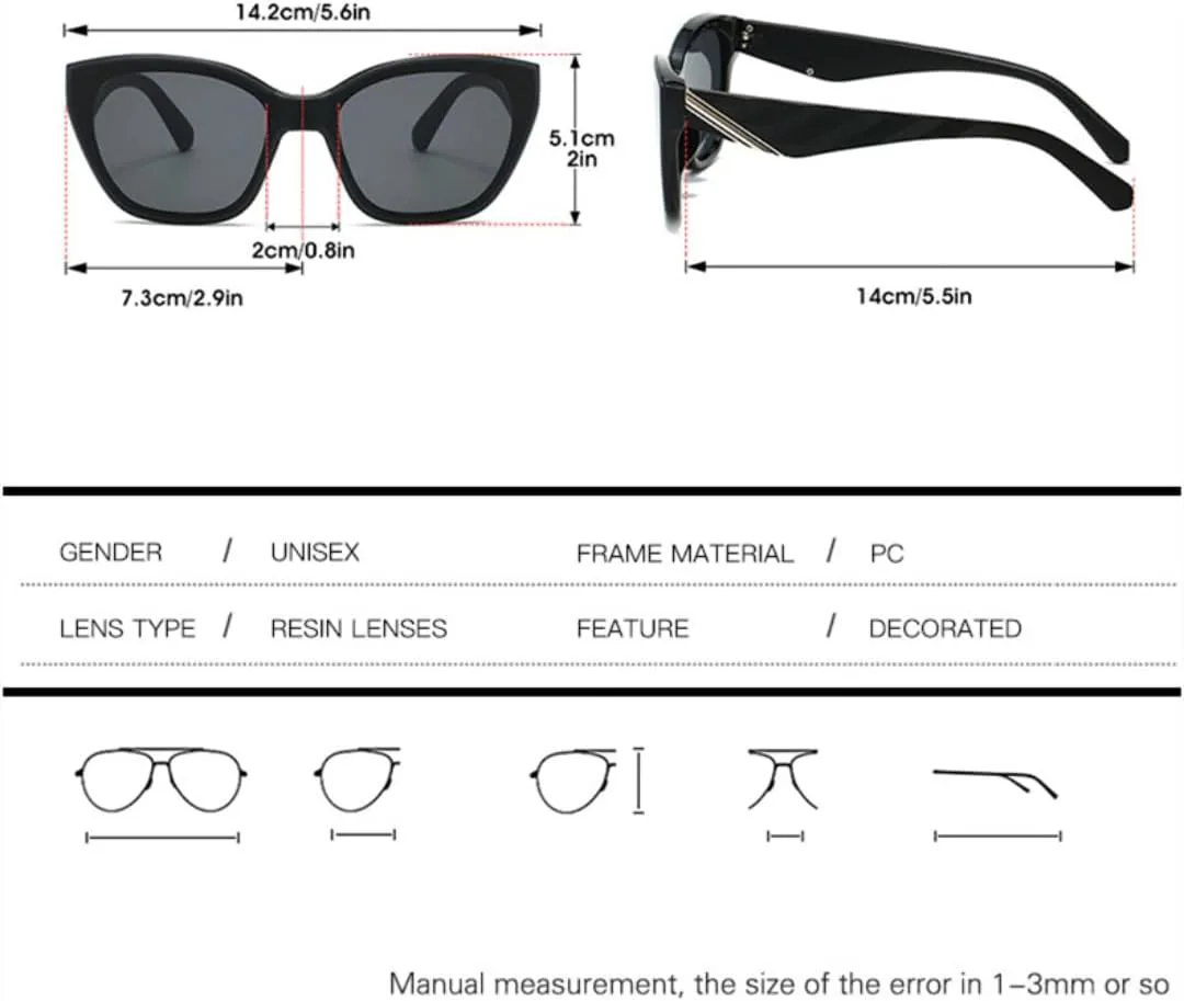 

Женские солнцезащитные очки «кошачий глаз» в винтажном, роскошном, панк-стиле, популярные дорожные очки с защитой от УФ-излучения UV400 VVTWSSW, Black-gray