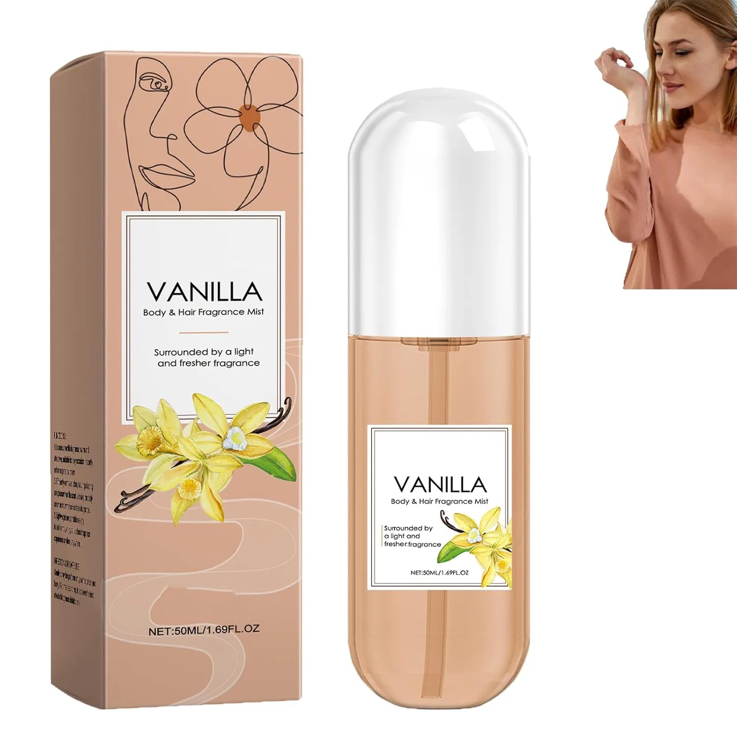 Спрей для тела и волос Vanilla, homomdy, 50 мл