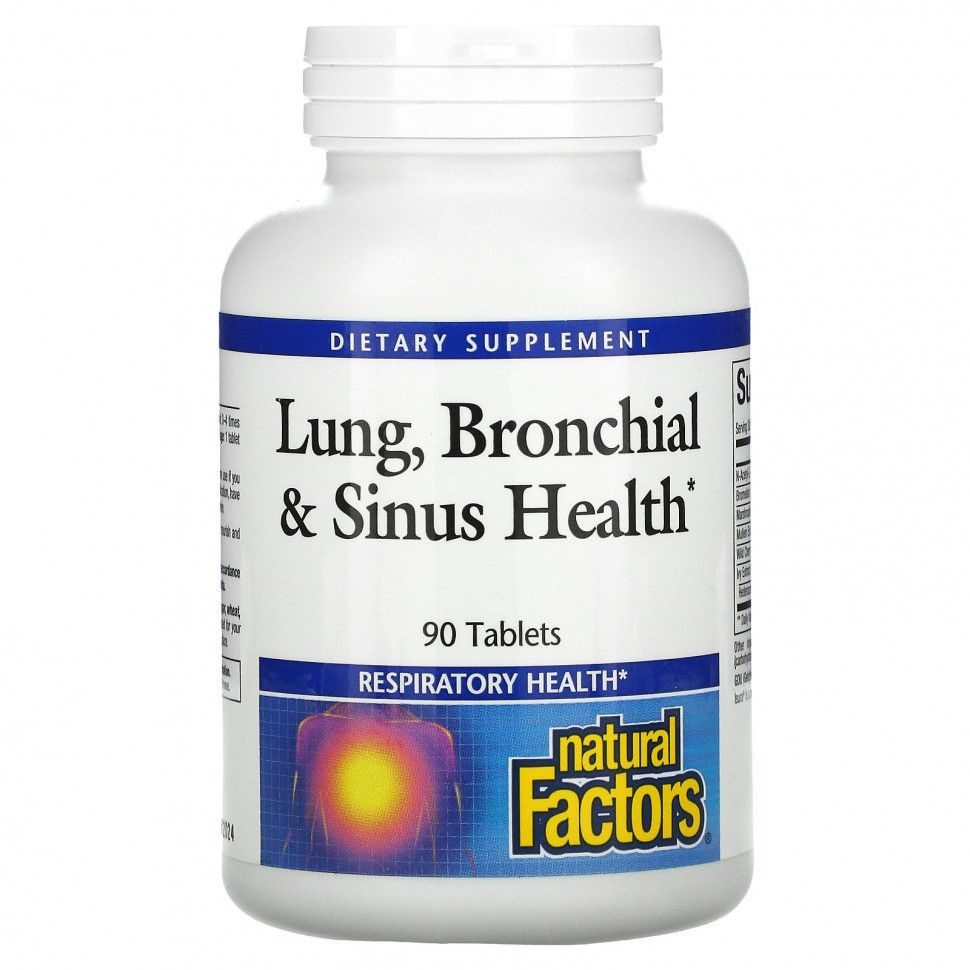 

Здоровье дыхательных путей Natural Factors (Lung, Bronchial & Sinus Health), 90 таблеток