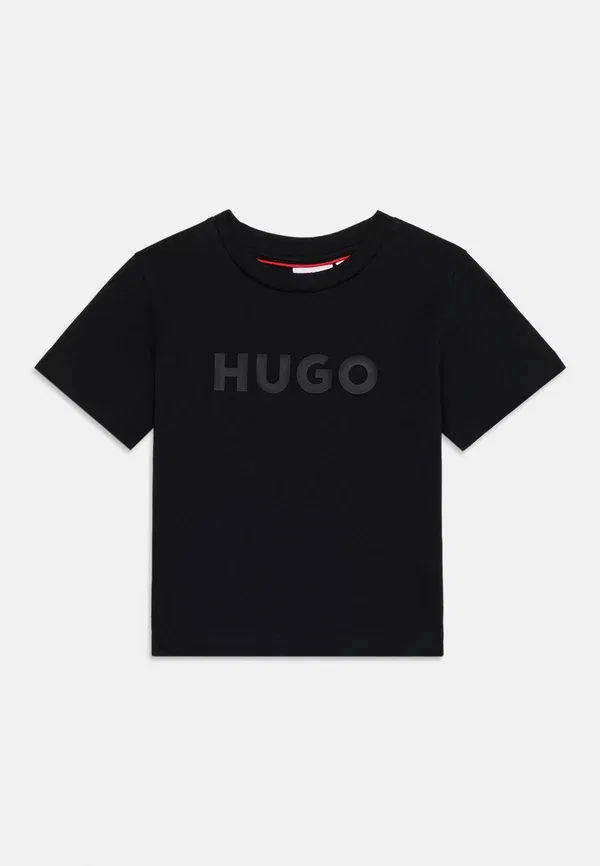 Эксклюзивная футболка с короткими рукавами - простые футболки Hugo Kids, черный — фото 3