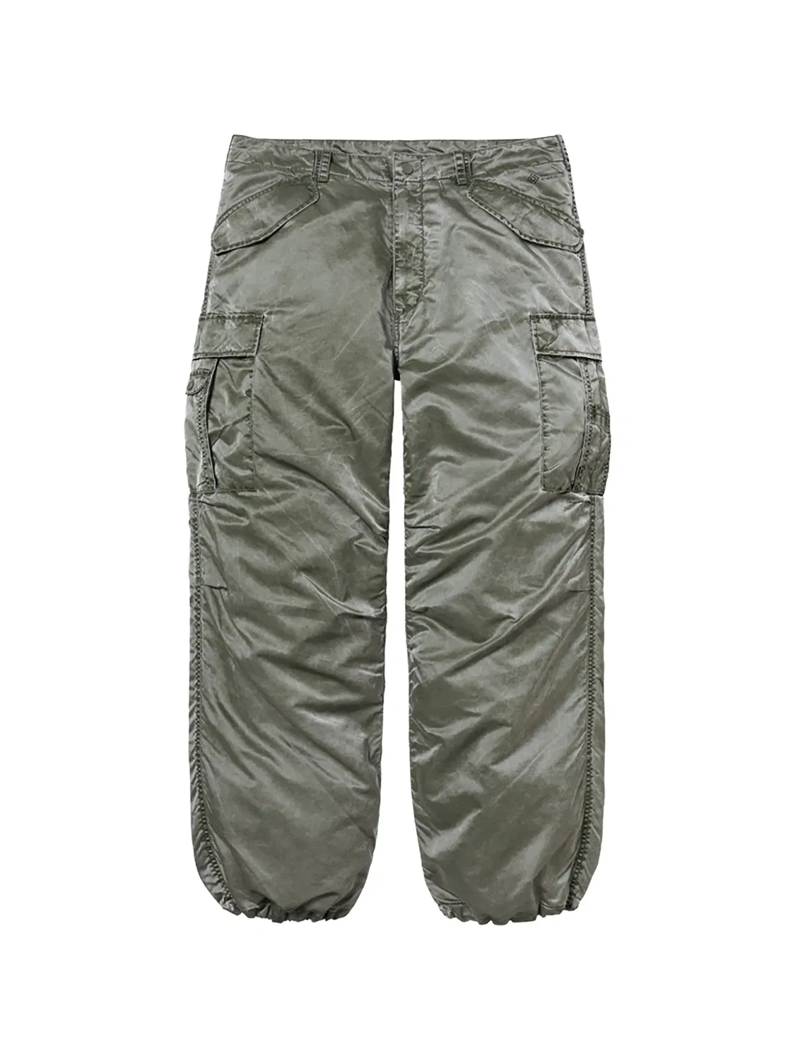Атласные брюки карго Supreme, зеленый
