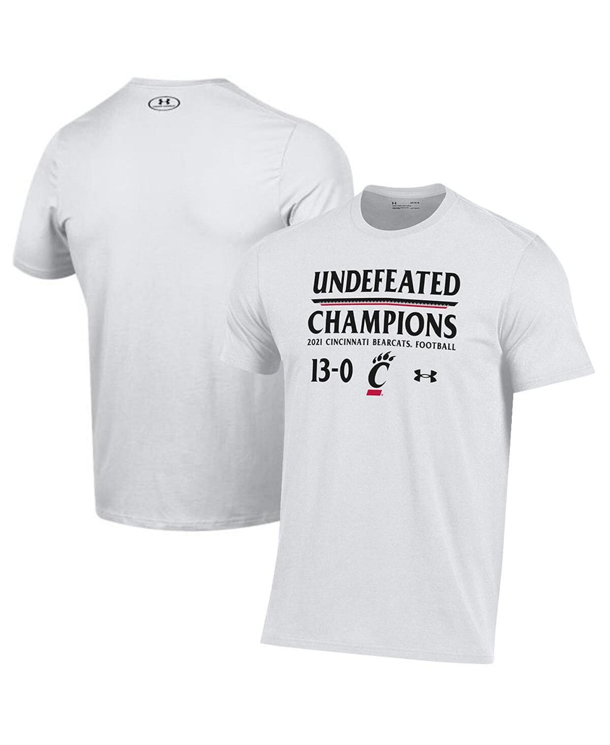 

Мужская белая футболка cincinnati bearcats 2021 aac football conference champions undefeated Under Armour, белый