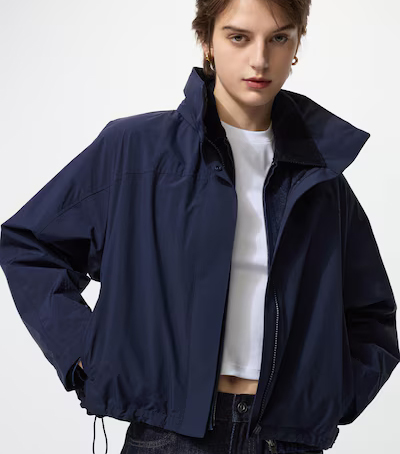 

Ветровка женская Uniqlo воротник-стойка, темно-синий