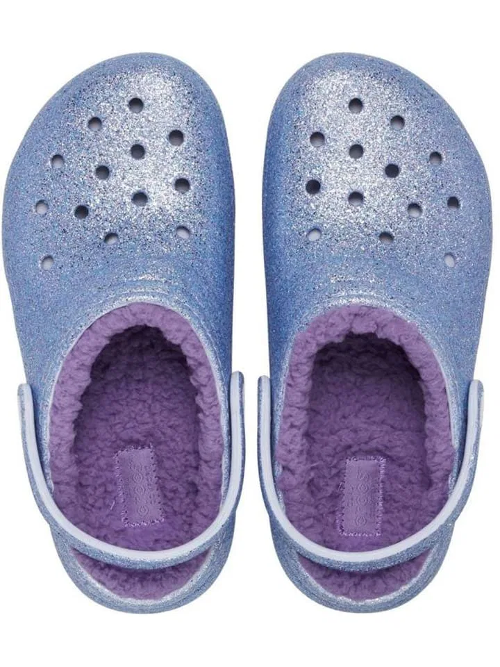 Кроксы с блестками Frosted Glitter Crocs, голубой — фото 3