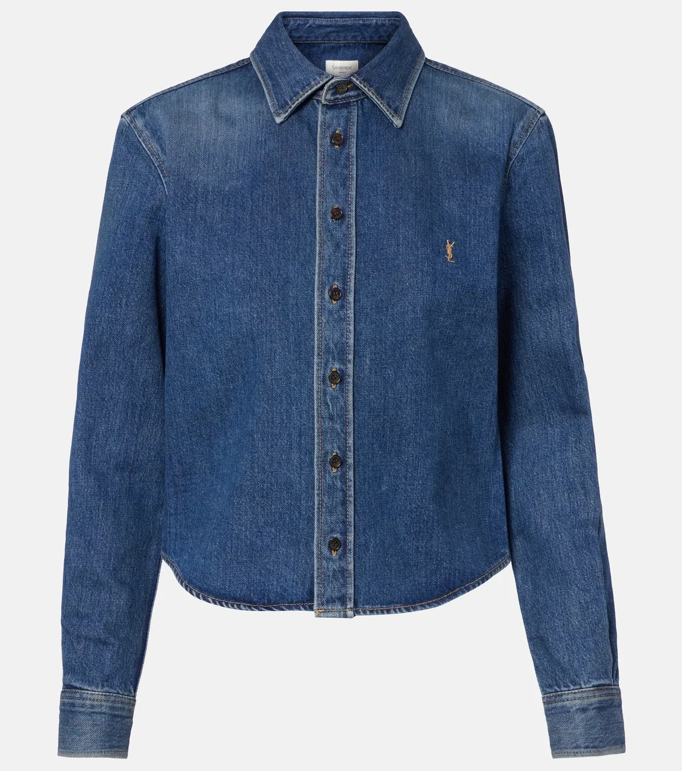 Джинсовая рубашка SAINT LAURENT, синий