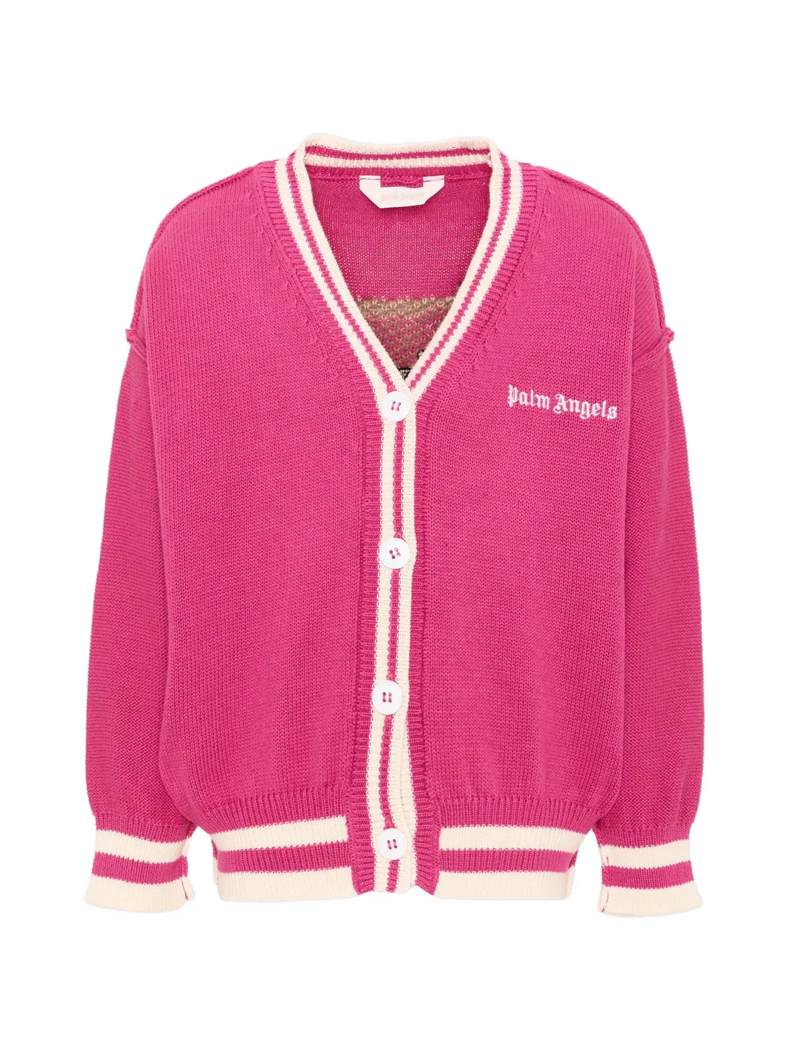 Кардиган с вышитым логотипом Palm Angels Kids, розовый