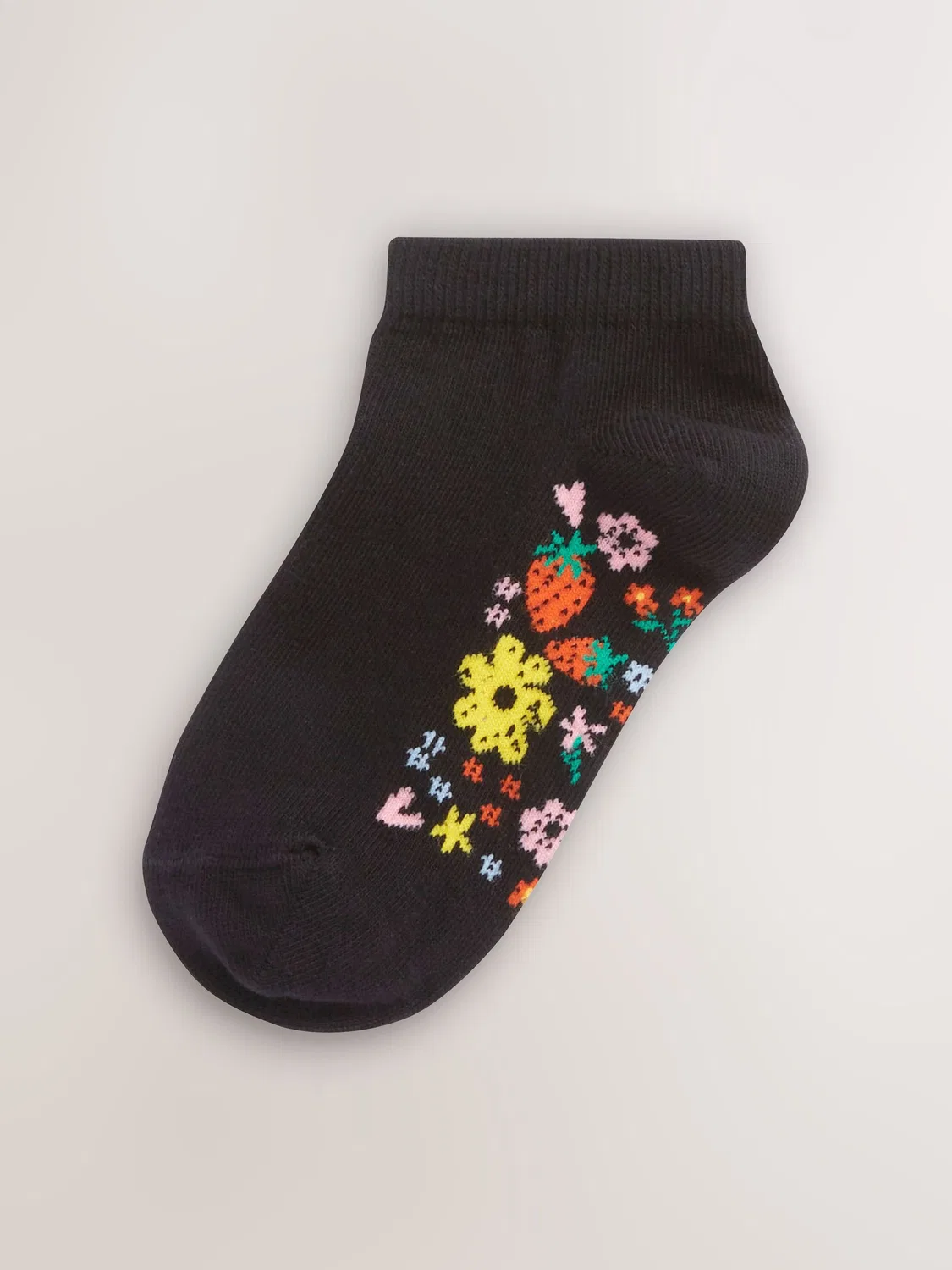 Носки, 5 пар, хлопковые, с цветочным рисунком Next, Black Floral — фото 3