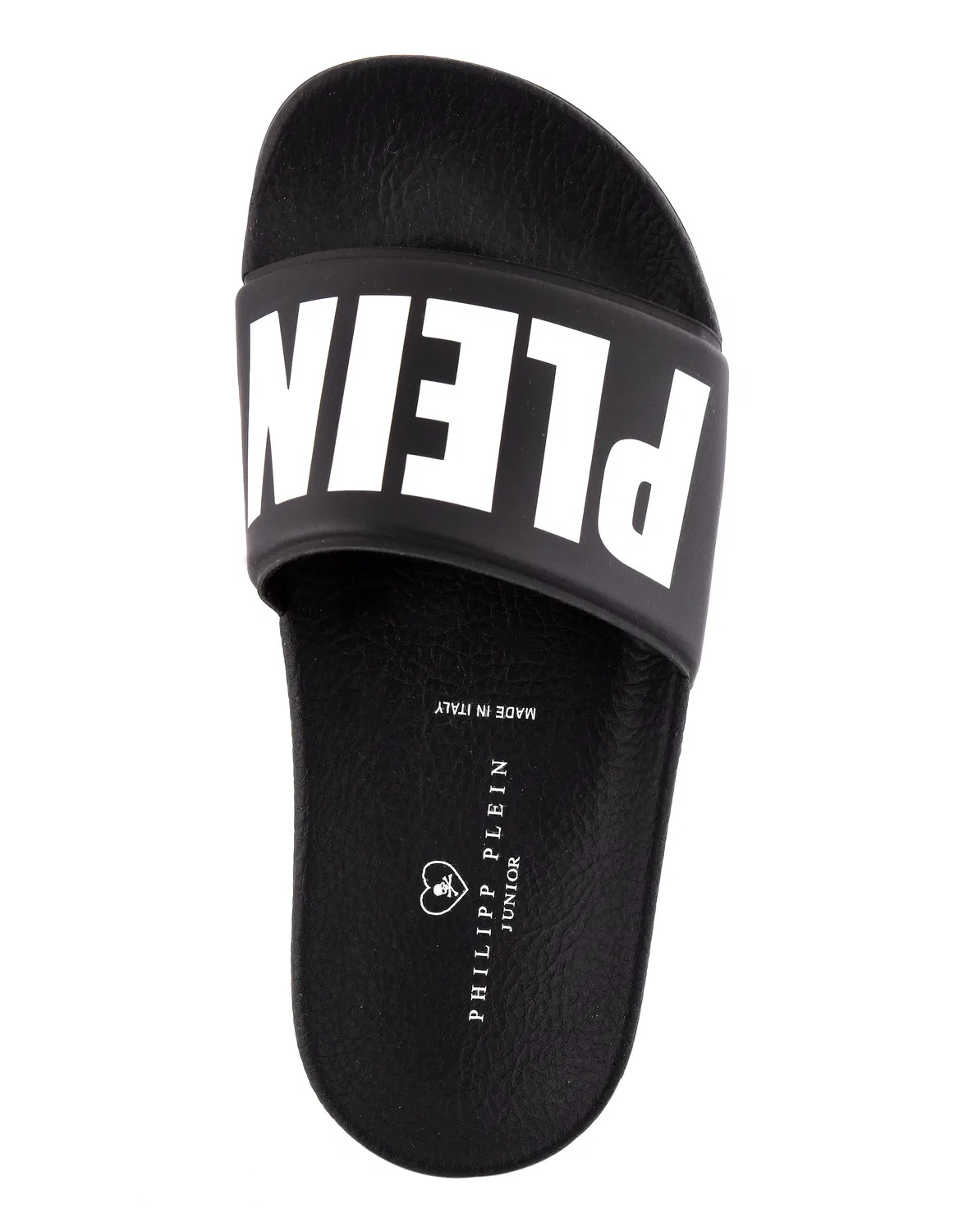 Детские шлепанцы для мальчиков с широким ремнем Pool Slides Plein Print PHILIPP PLEIN, Black/White — фото 3