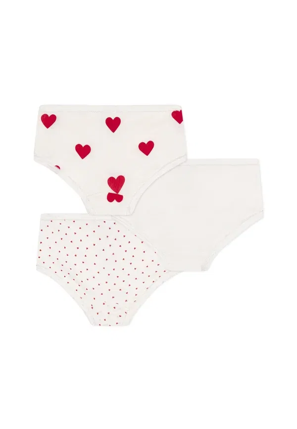 Комплект из 3 трусов хлопковый High waist culottes, Petit Bateau, marshmallow/terkuit/rouge — фото 2