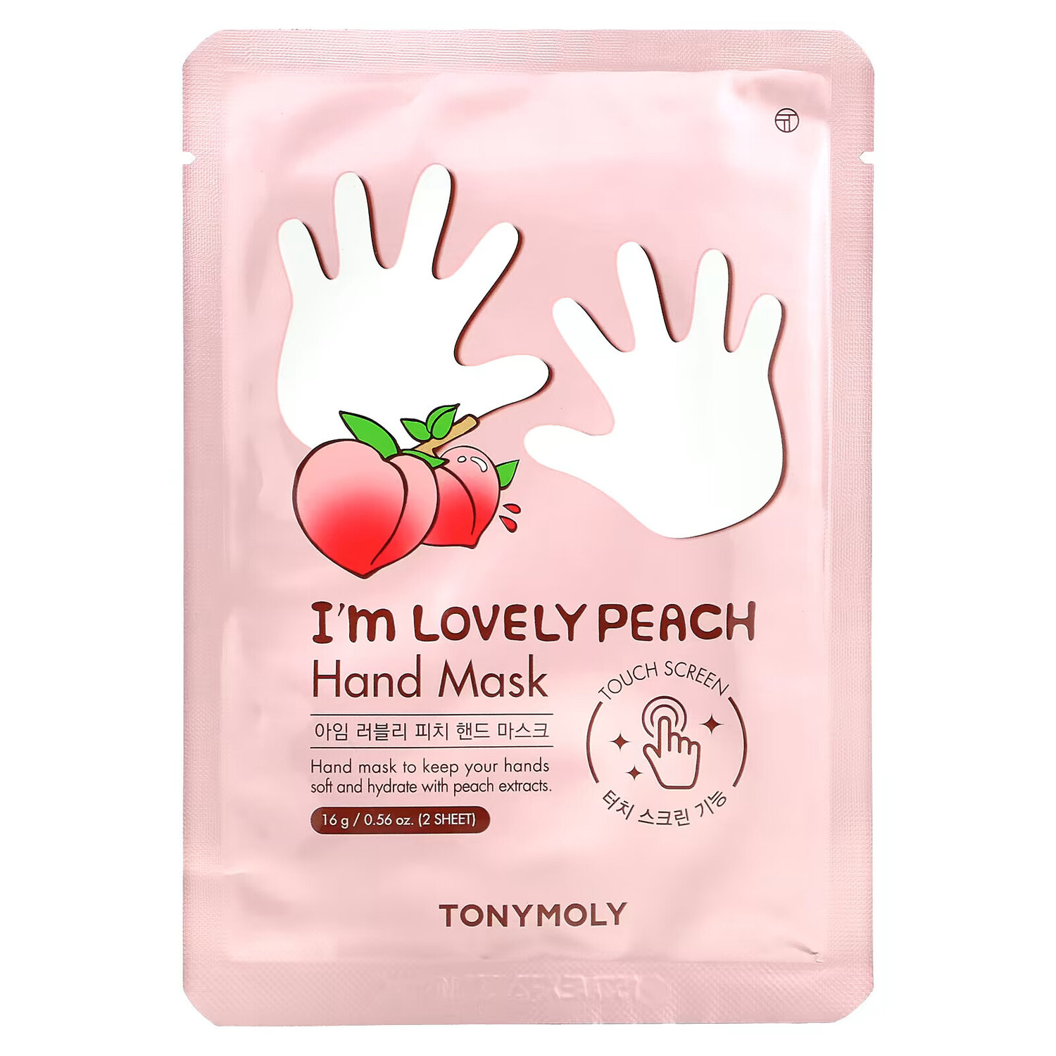 

Tony Moly, I'm Lovely Peach, маска для рук, 1 пара, 16 г (0,56 унции)
