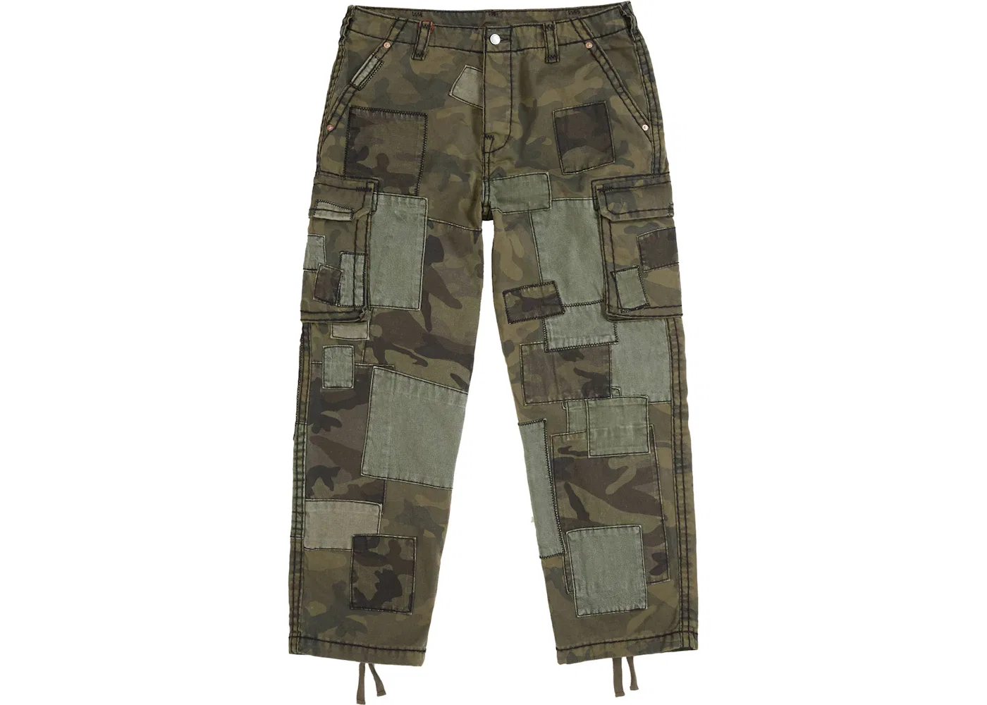 Мужские карго-штаны с патчворком Supreme True Religion, Woodland Camo
