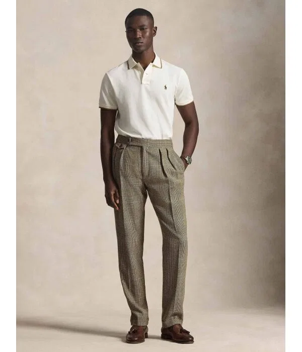 Мужское поло Custom Slim Fit Polo Ralph Lauren, Crema — фото 2