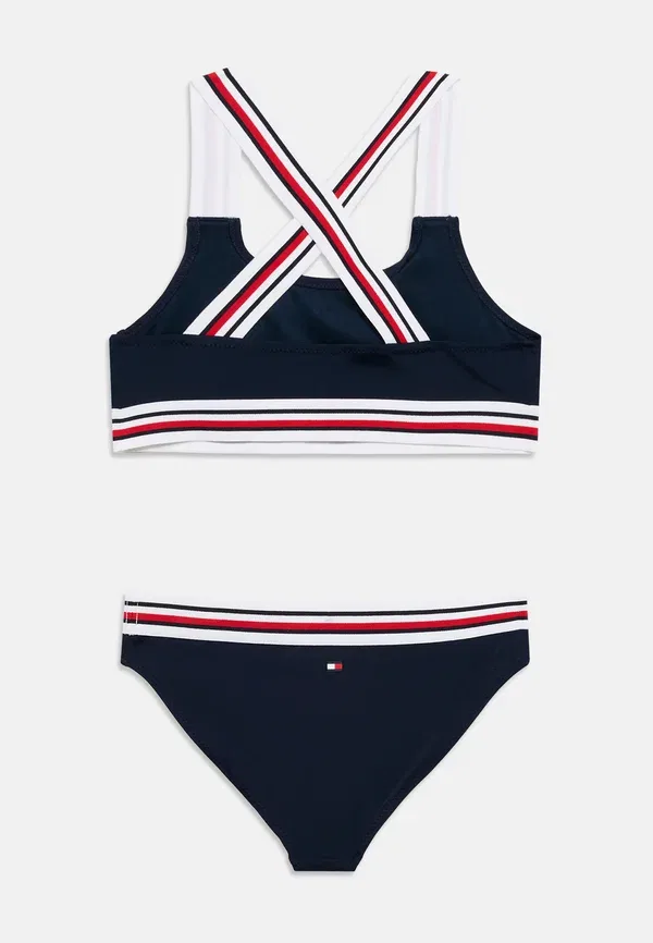 Комплект бикини из нейлона и эластана Global stripe bralette and briefs set Tommy Hilfiger, dark night темно-синий — фото 2