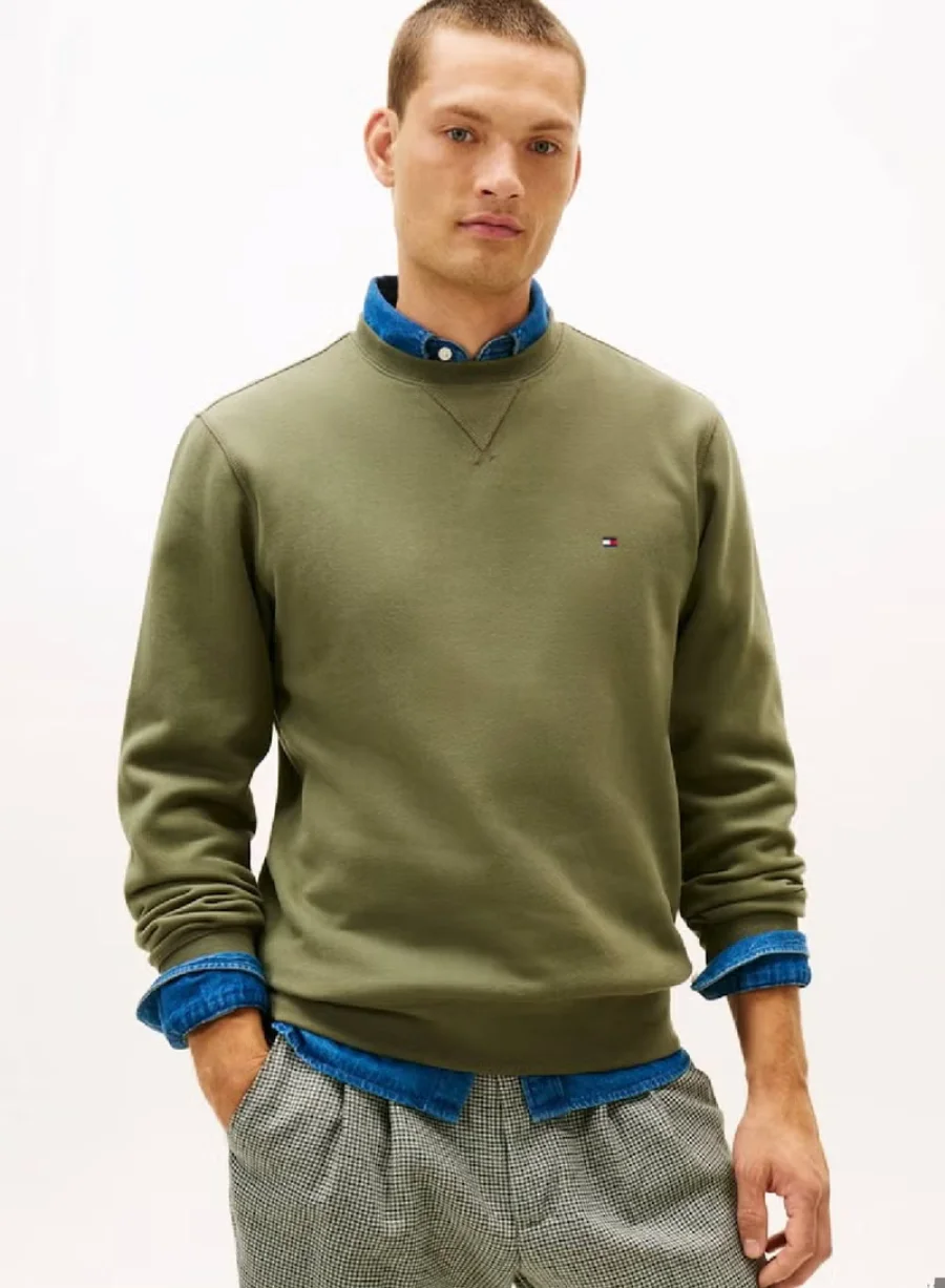 Свитшот Tommy Hilfiger Seasonal Fleece, зеленый