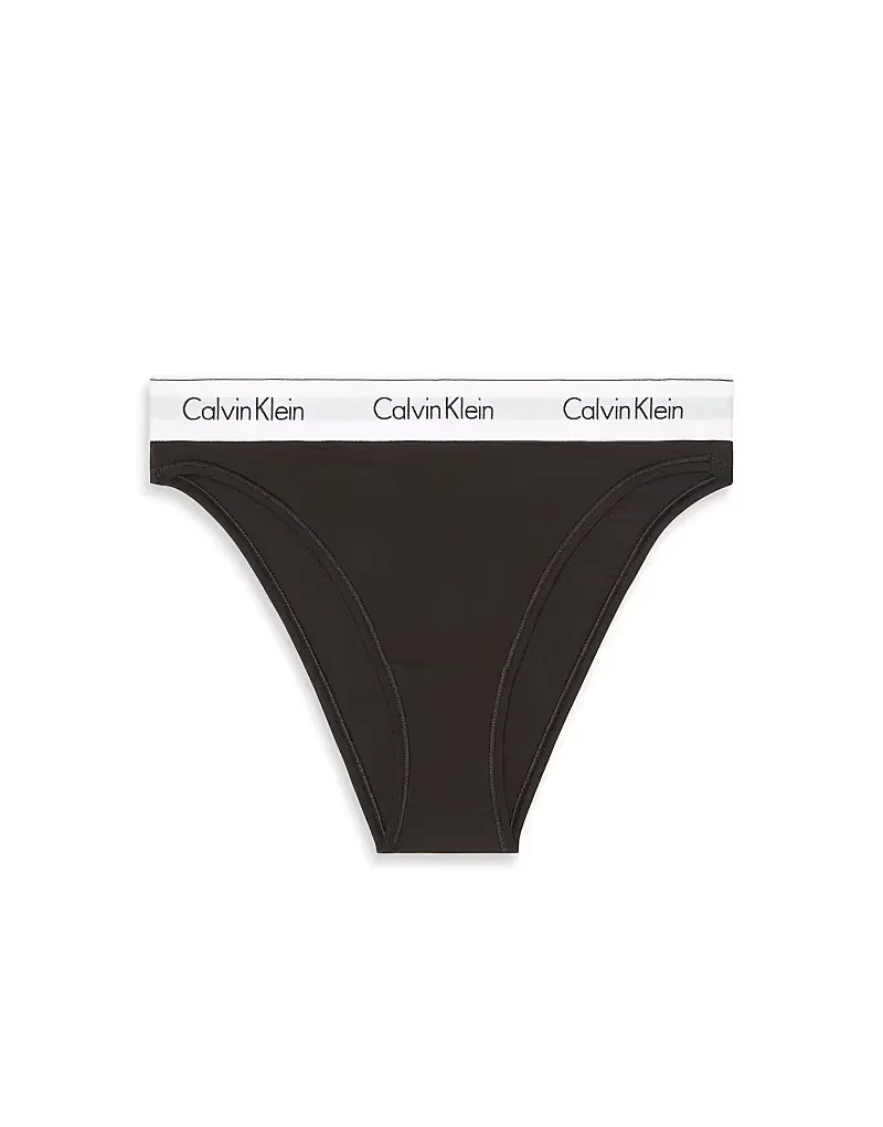 Танга-стринги Calvin Klein Icon из хлопка и модала с высоким голенищем, черный — фото 3