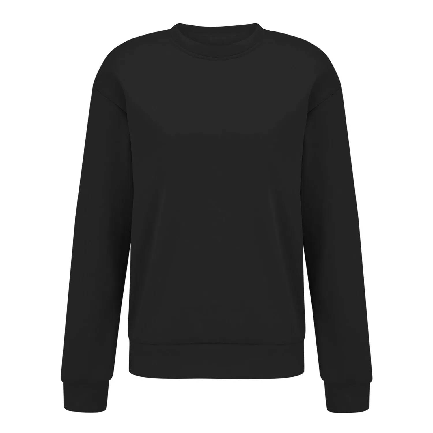 Женский худи с капюшоном и длинным рукавом, однотонный, плюс сайз, Black — фото 3