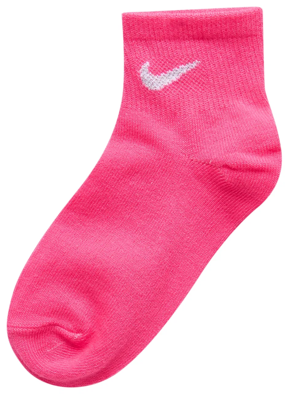 Носки для девочек Metallic Crew 6 Pack Nike, розовый/белый — фото 3