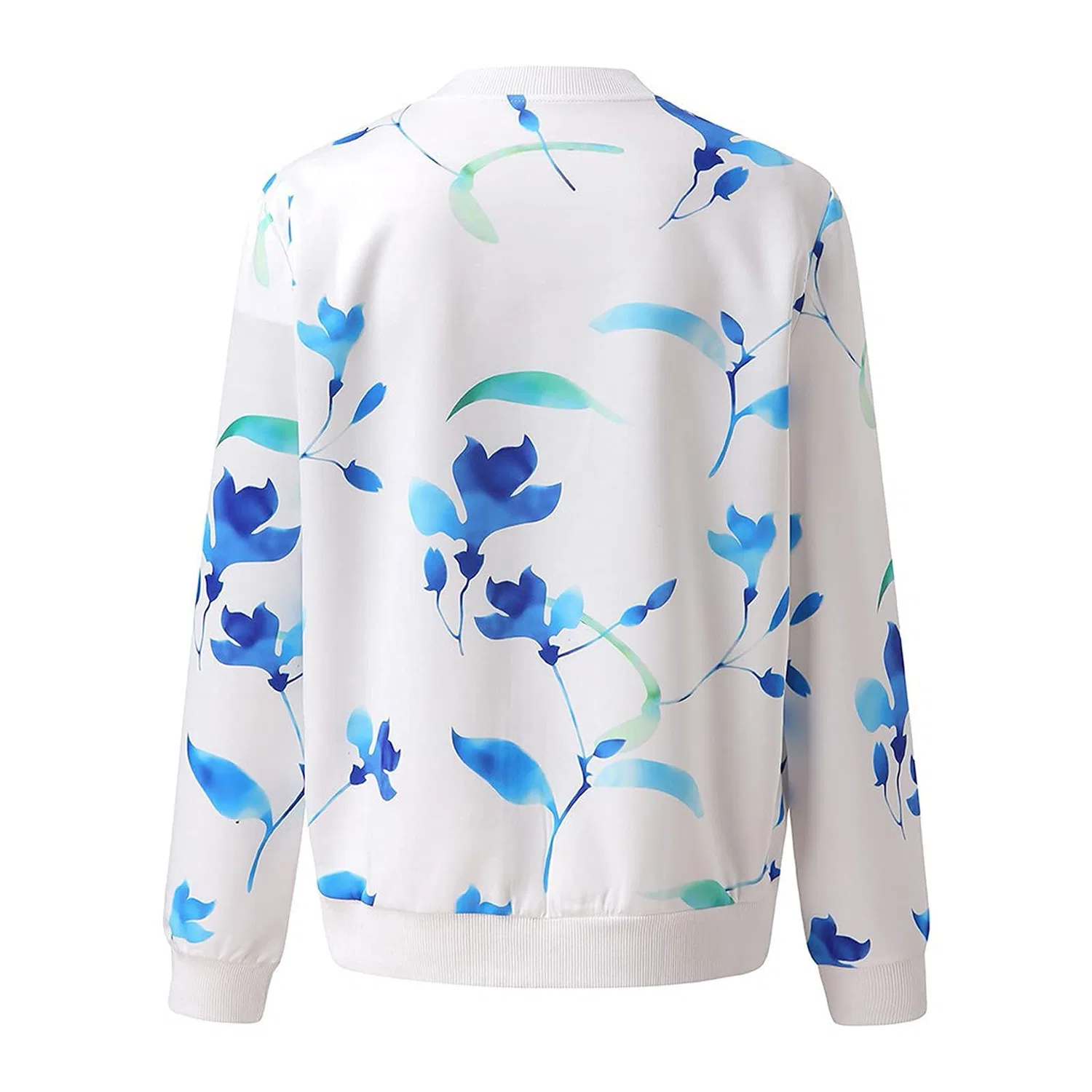 Женская куртка с длинным рукавом, с принтом, Vintage Floral Print, Bianco — фото 4