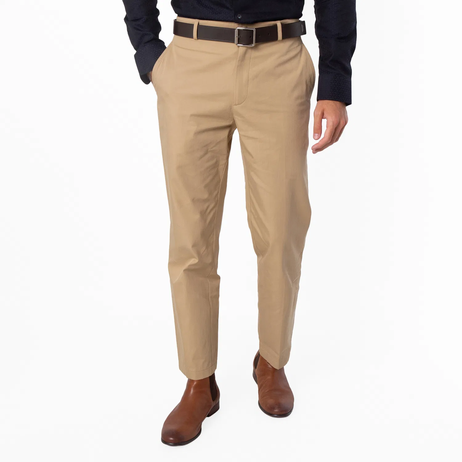 Брюки классические хлопковые EKD Logo Cotton Tailored Trousers Burberry, Flax