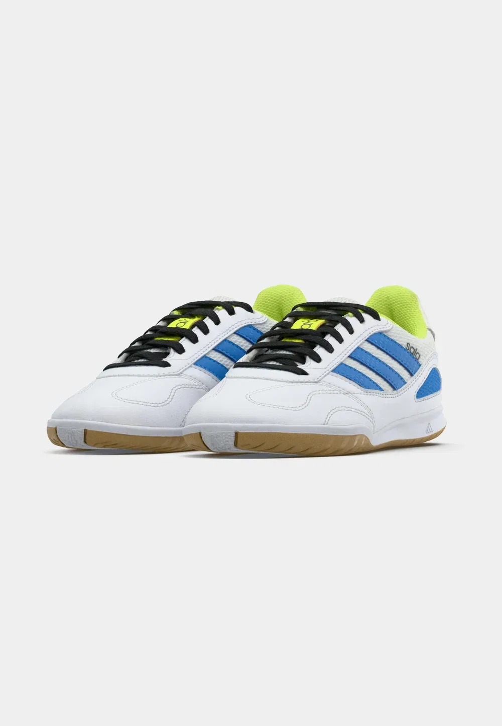Детские футбольные бутсы Super Sala Competition III для игры в помещении (унисекс) Adidas Performance, Footwear White/Lucid Ray Blue/Solar Yellow — фото 3