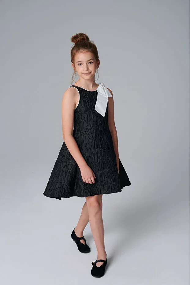Детское платье для девочек с одним рукавом Sheshe, Black