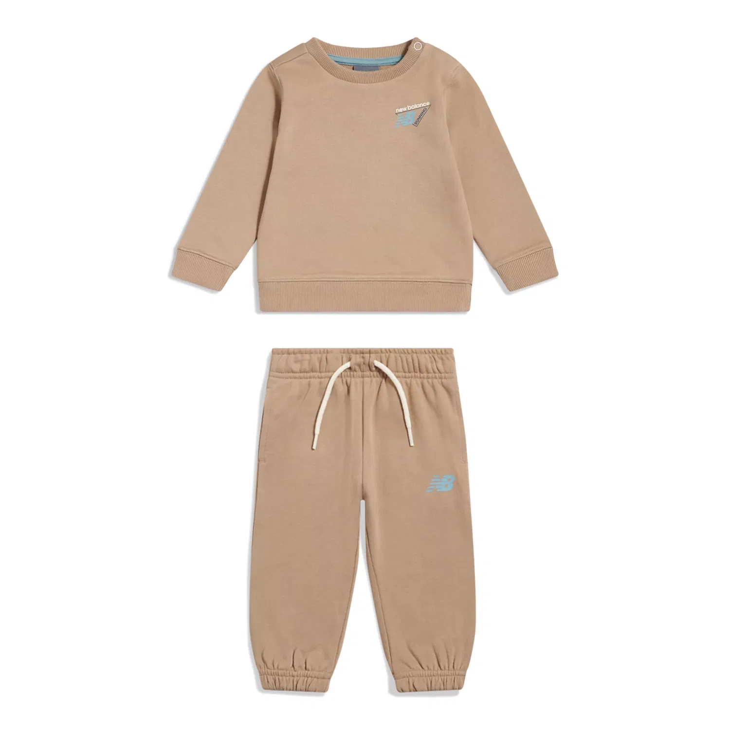 Детский комплект из футера с длинным рукавом Running Crew & Jogger Set New Balance, Stoneware