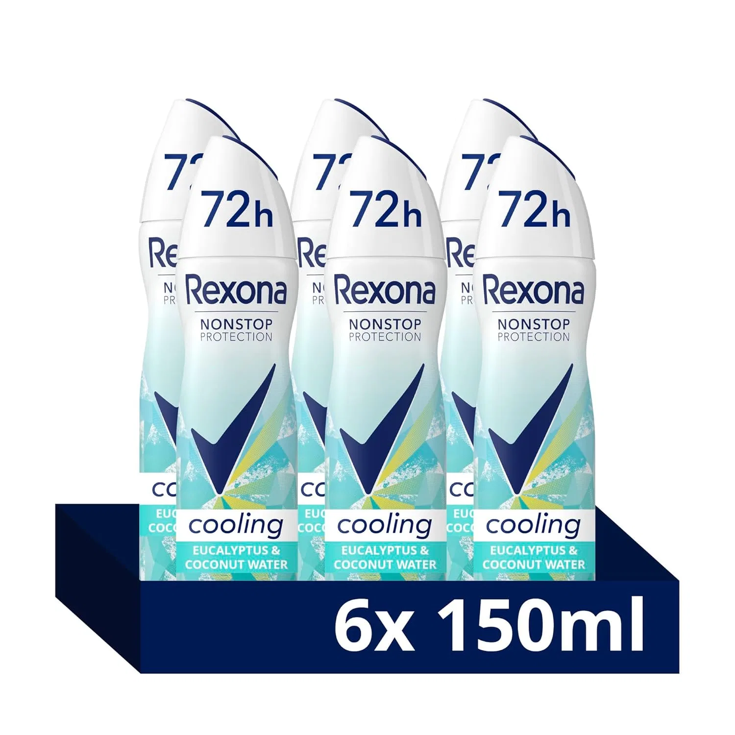 Антиперспирант-спрей Rexona Nonstop Protection с ароматом эвкалипта и кокосовой воды, 6 x 150 мл