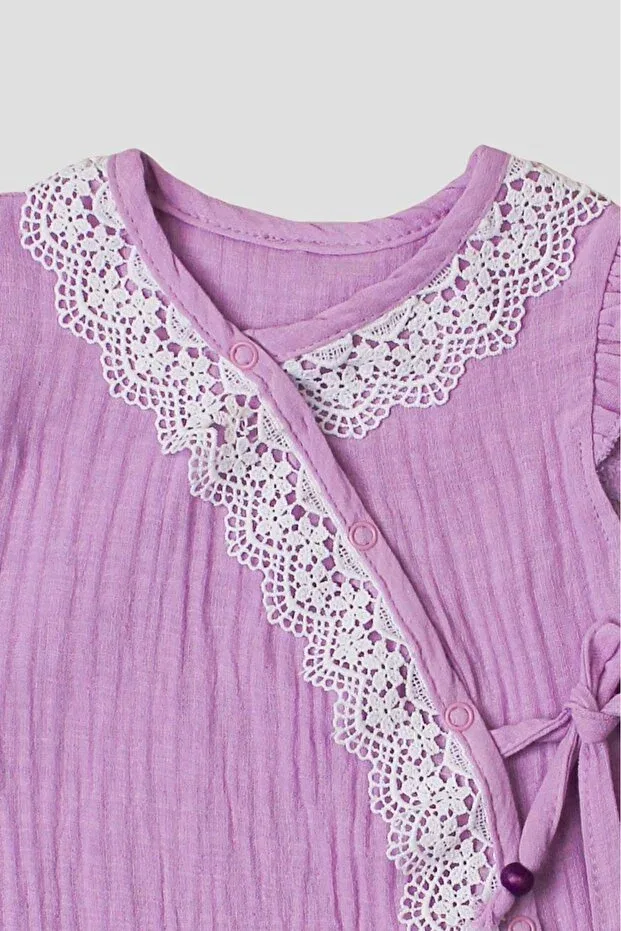 Детский комбинезон для девочек хлопковый Chicsy Baby, Purple — фото 3