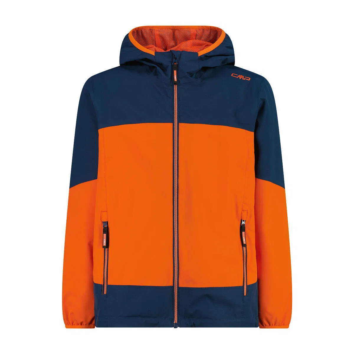 Детская софтшелл-куртка с капюшоном Kid Jacket Fix Hood Cmp, Цвет Dunkelblau / Orange / Navyblau