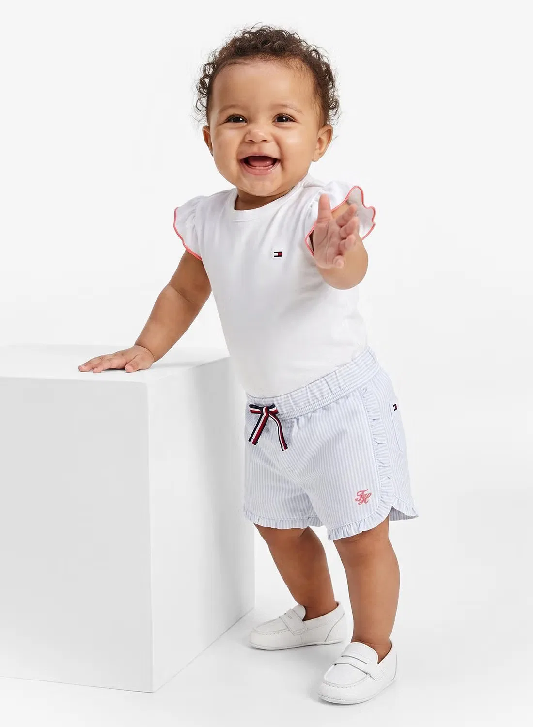 Комплект футболки и шортов с вышивкой Ithaca stripe Tommy Hilfiger, синий