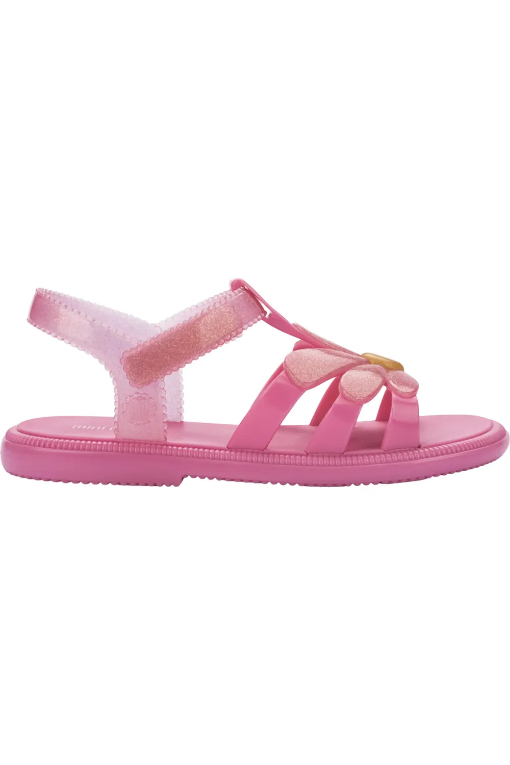 Сандалии детские с цветочным верхом Mini Melissa, Pink/Glitter Pink — фото 2