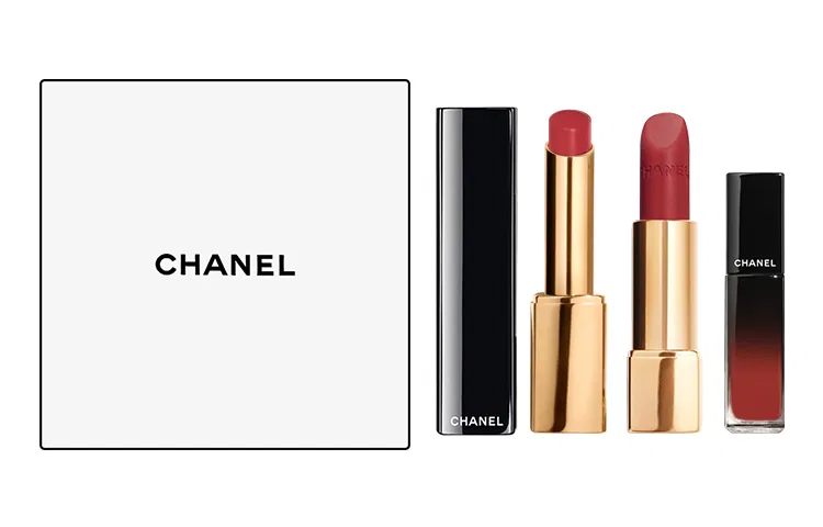 Женский набор для макияжа губ с бальзамом, блеском и помадой, CHANEL, Red