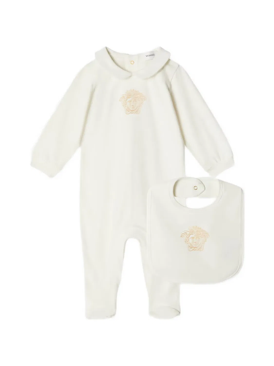 Комплект для новорожденного с принтом Medusa Versace Kids, белый