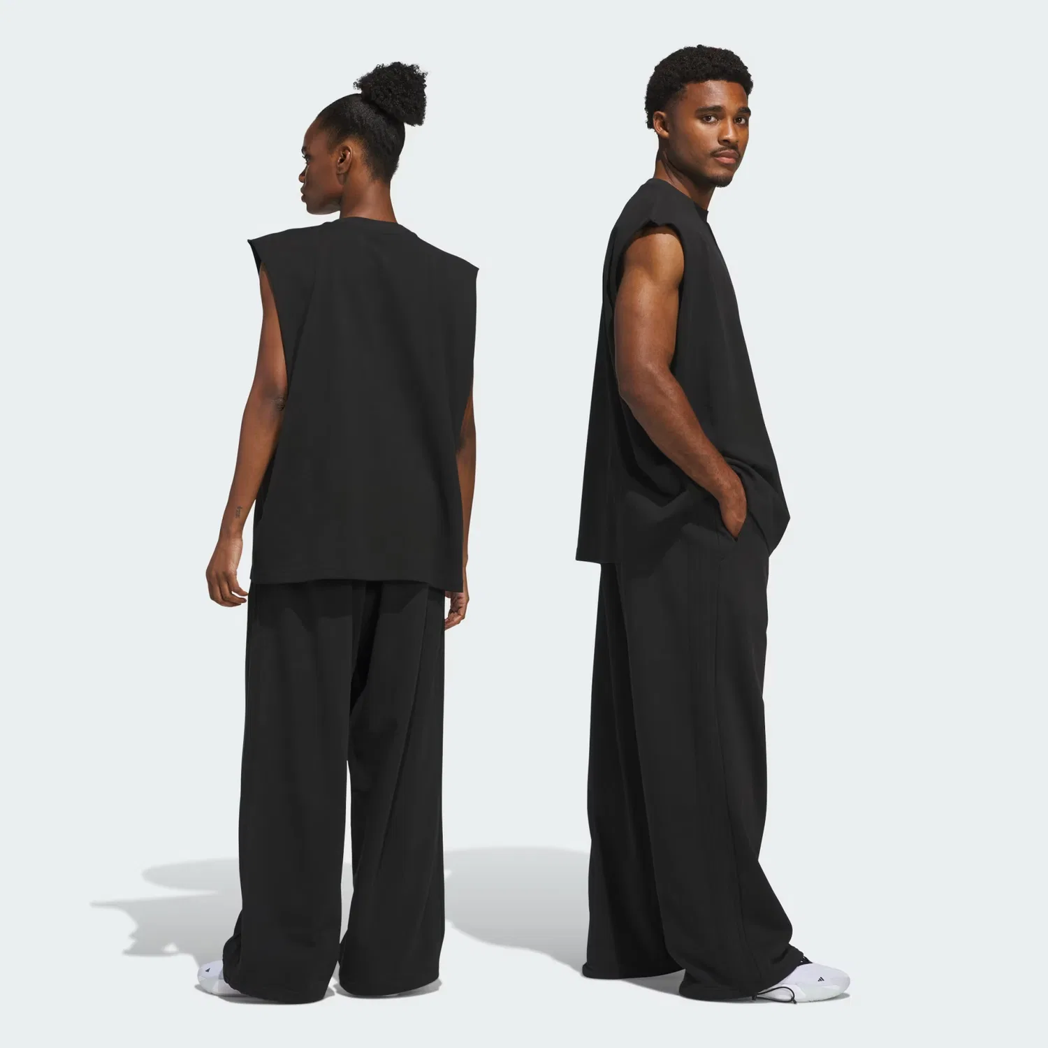 Спортивные штаны свободного кроя Basketball Fleece 3-Stripes Adidas Performance, черный — фото 2