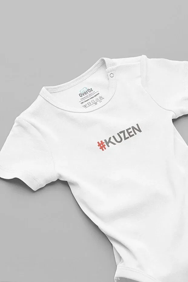 Детское боди с принтом Organic 100% cotton cousin printed baby bodysuit white bodysuit with snap fasteners Overoz, White
