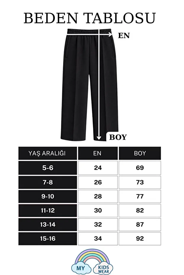 Детские штаны для девочек с широкой штаниной My Kids Wear, Black — фото 3