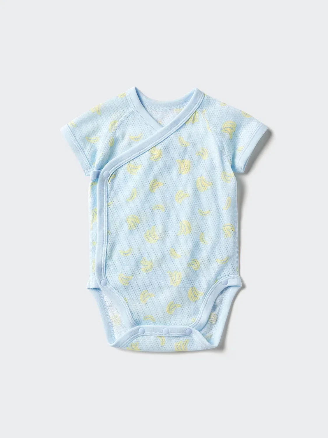 Боди хлопковые сетчатые, Uniqlo, с коротким рукавом, синий