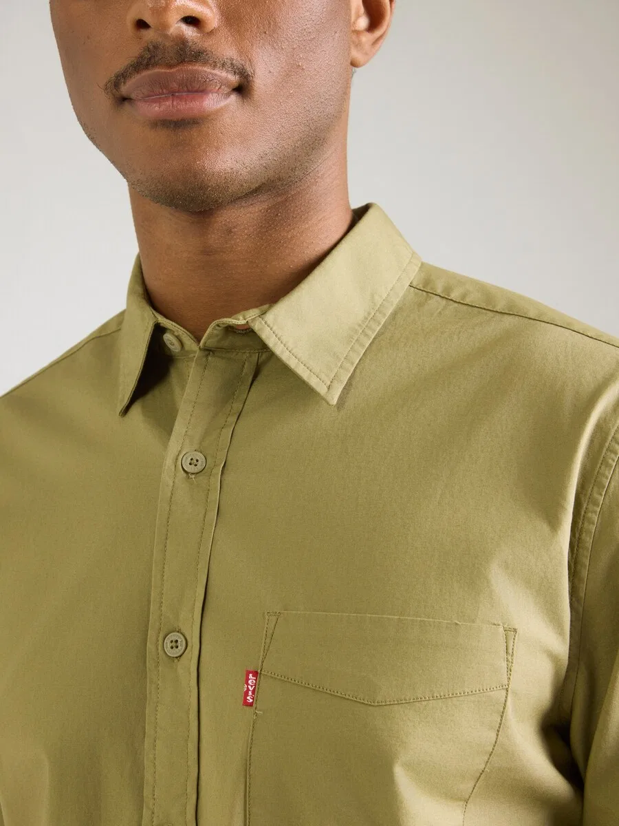 Рубашка LEVI'S Regular fit Button Up Shirt 'Classic' цвета хаки — фото 3