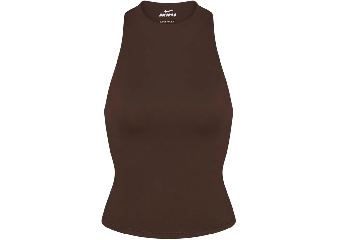 Женский топ с матовым воротником-стойкой Рейсер Nike x SKIMS Tank, Dark Sepia