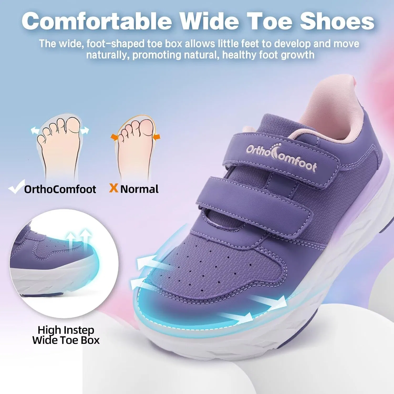 Детские ортопедические кроссовки для девочек OrthoComfoot, Purple — фото 4