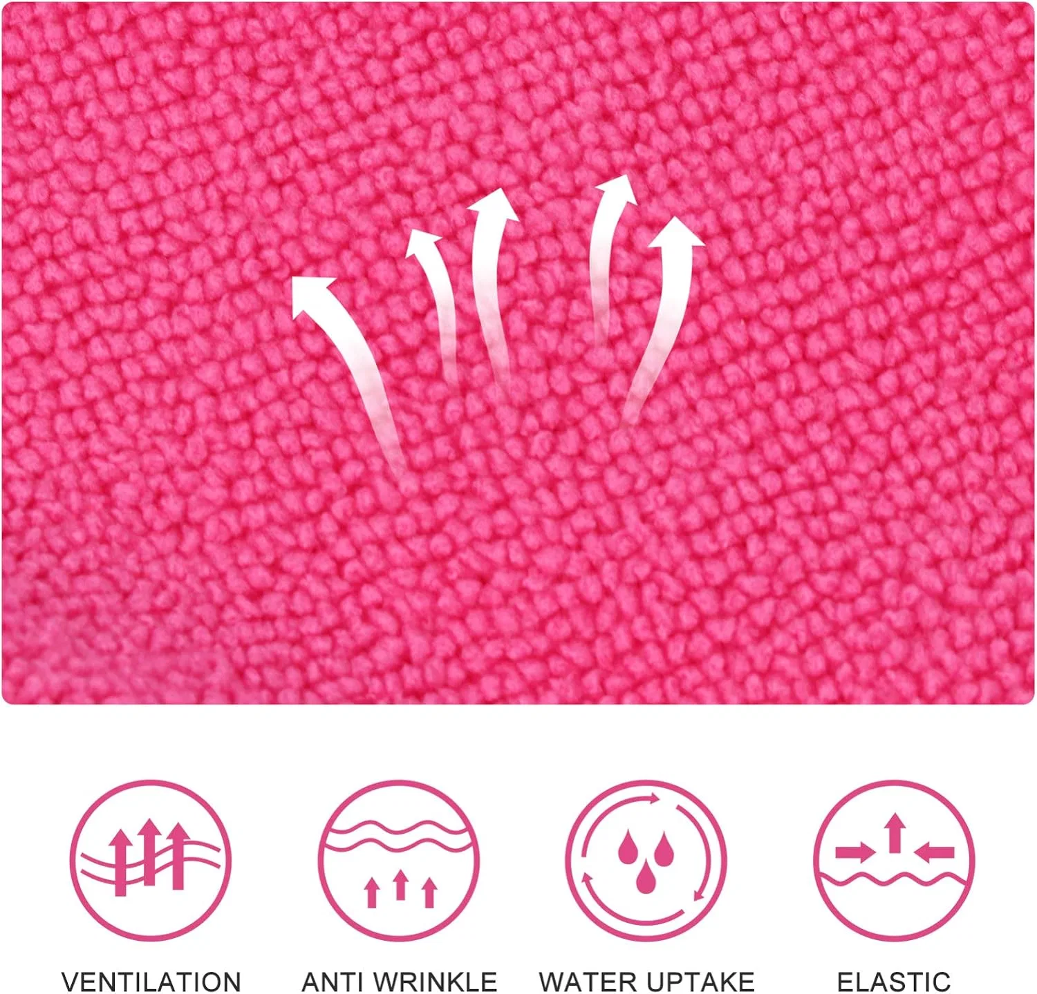 Шапочка для душа Microfibre, Cabilock, 3 Pieces, 60x25 cm, Pink — фото 2