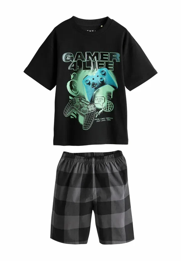 Комплект пижамы из 2 штук с принтом, Regular fit - shorts pyjamas 2 pack, Next White Check, белый — фото 4